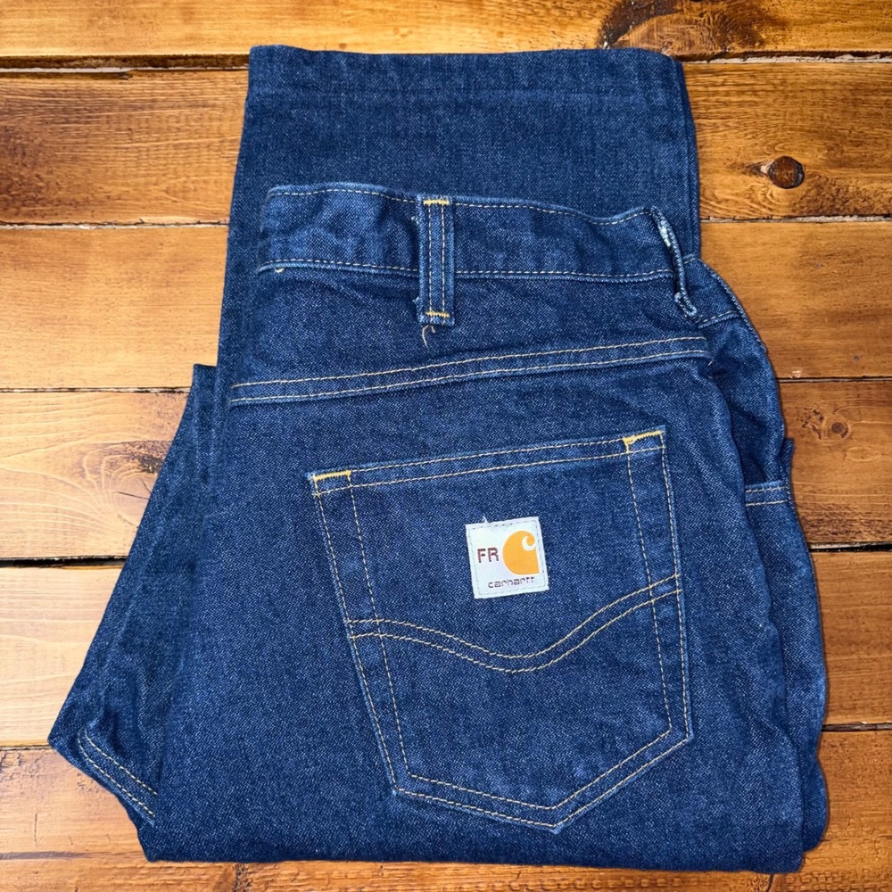 Carhartt FR Flame Resistant Jeans Mens 36x31 Blue Denim NFPA 2112 HRC2 Workwear